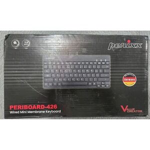 Perixx PERIBOARD-426 Wired Mini Membrane Keyboard Black USB 2.0 Compact New